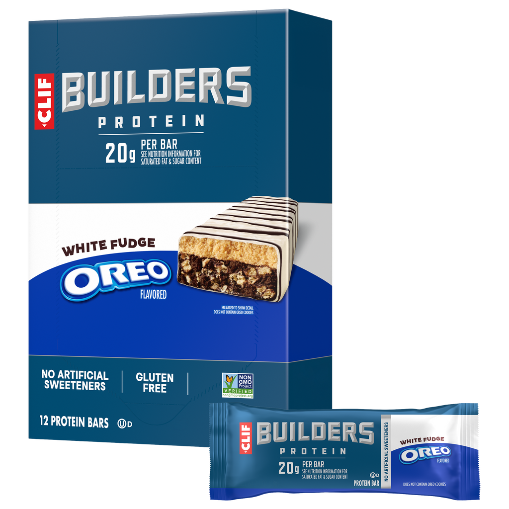CLIF BUILDERS White Fudge OREO-Flavored Plant Based Protein Bars