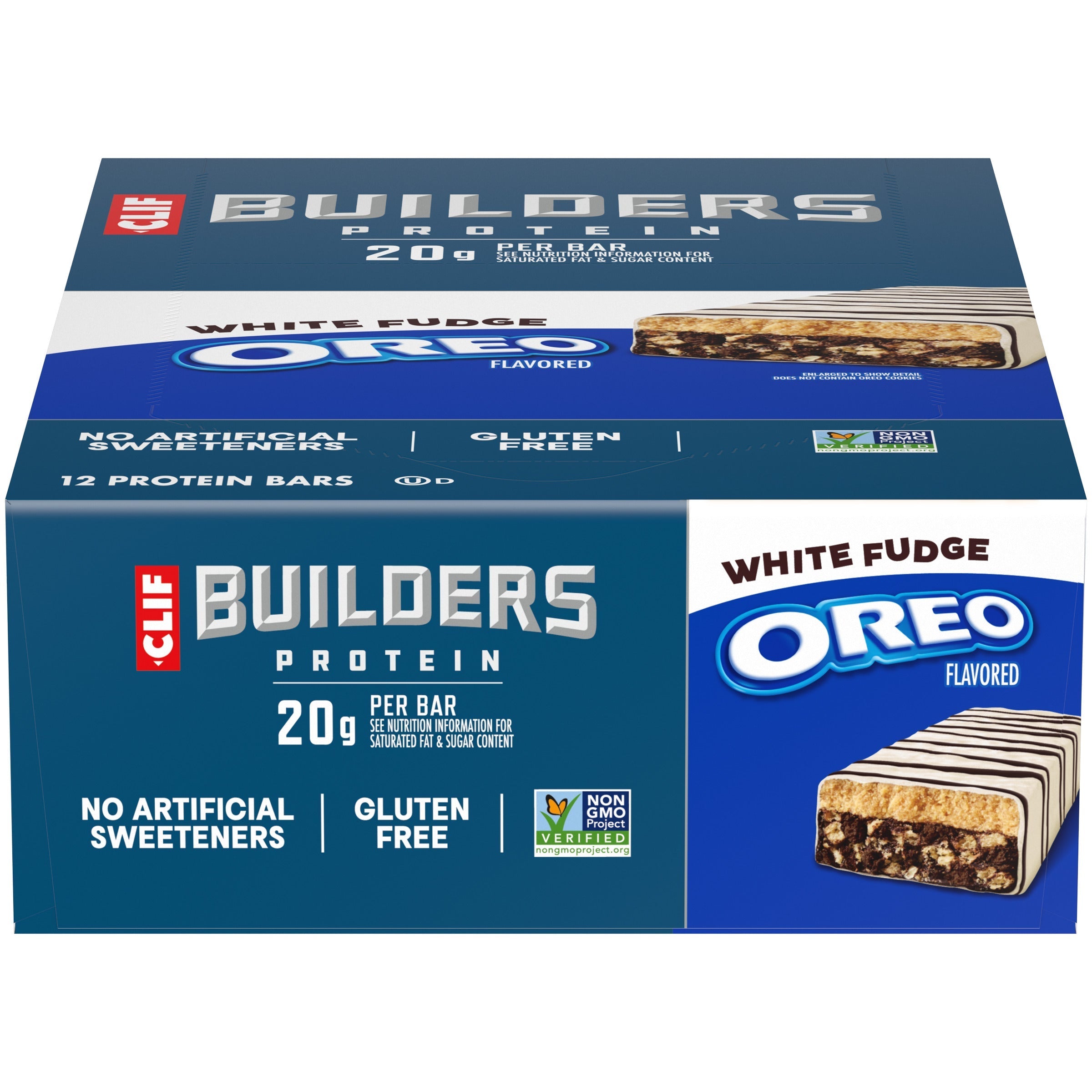 CLIF BUILDERS White Fudge OREO-Flavored Plant Based Protein Bars