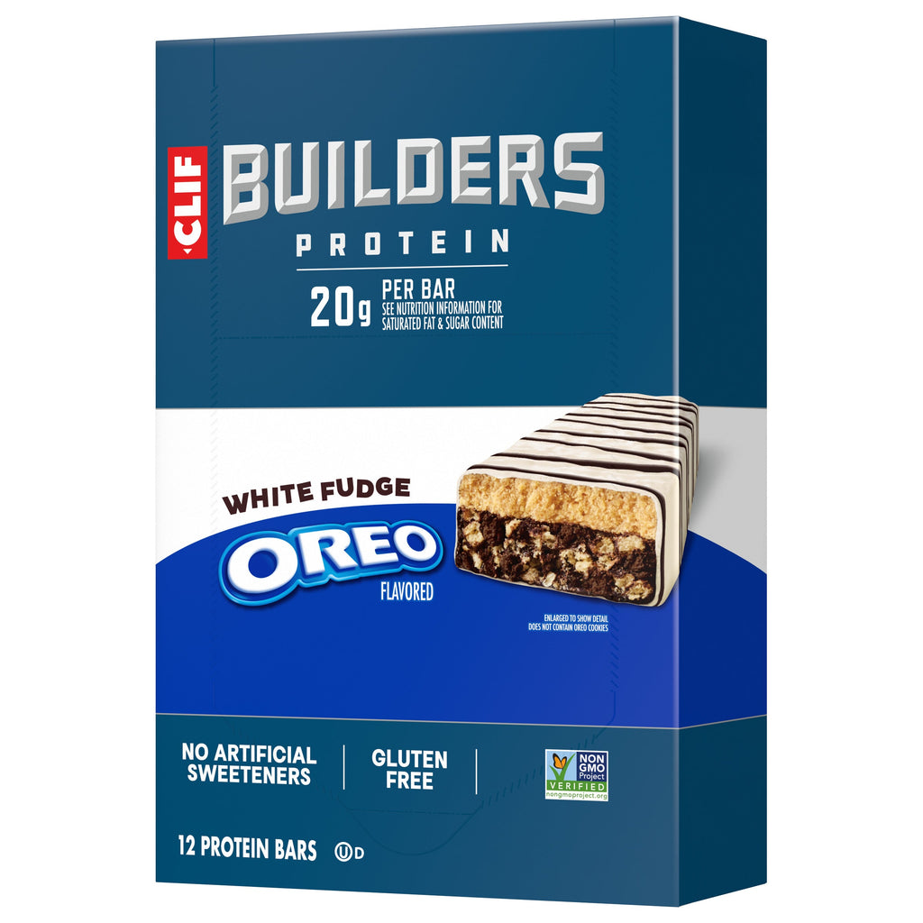 CLIF BUILDERS White Fudge OREO-Flavored Plant Based Protein Bars