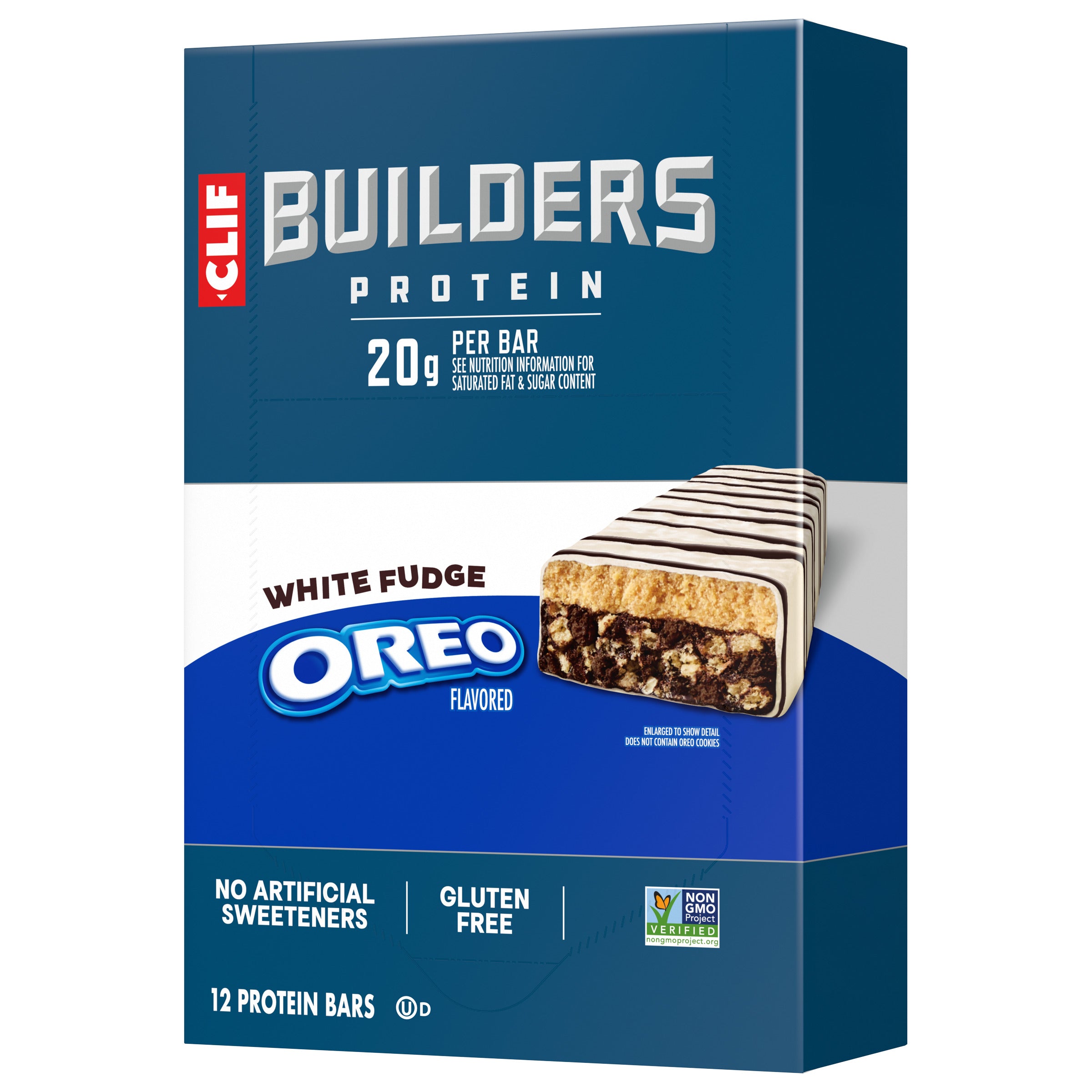 CLIF BUILDERS White Fudge OREO-Flavored Plant Based Protein Bars