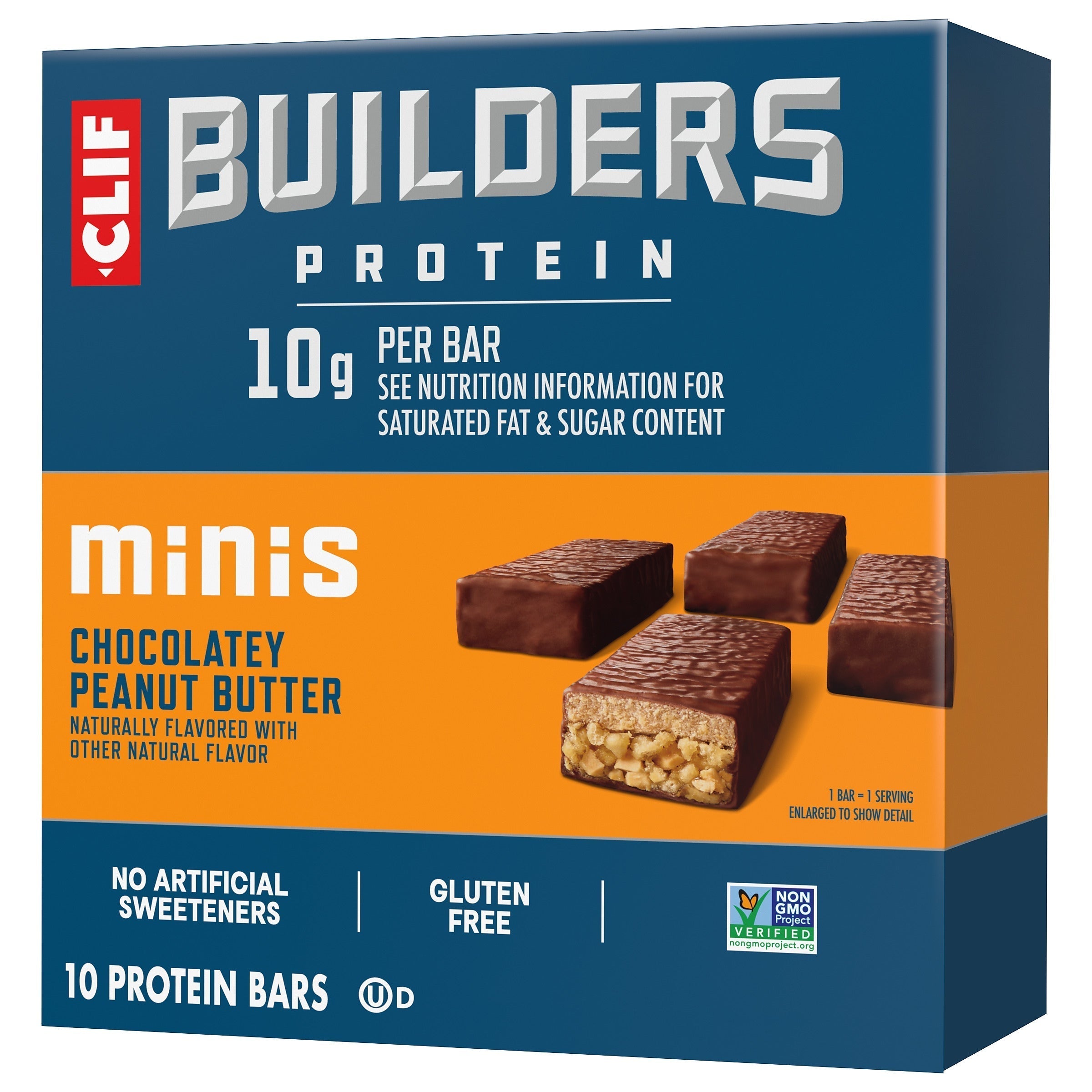 CLIF BUILDERS Minis Chocolatey Peanut Butter Plant Based Protein Bars