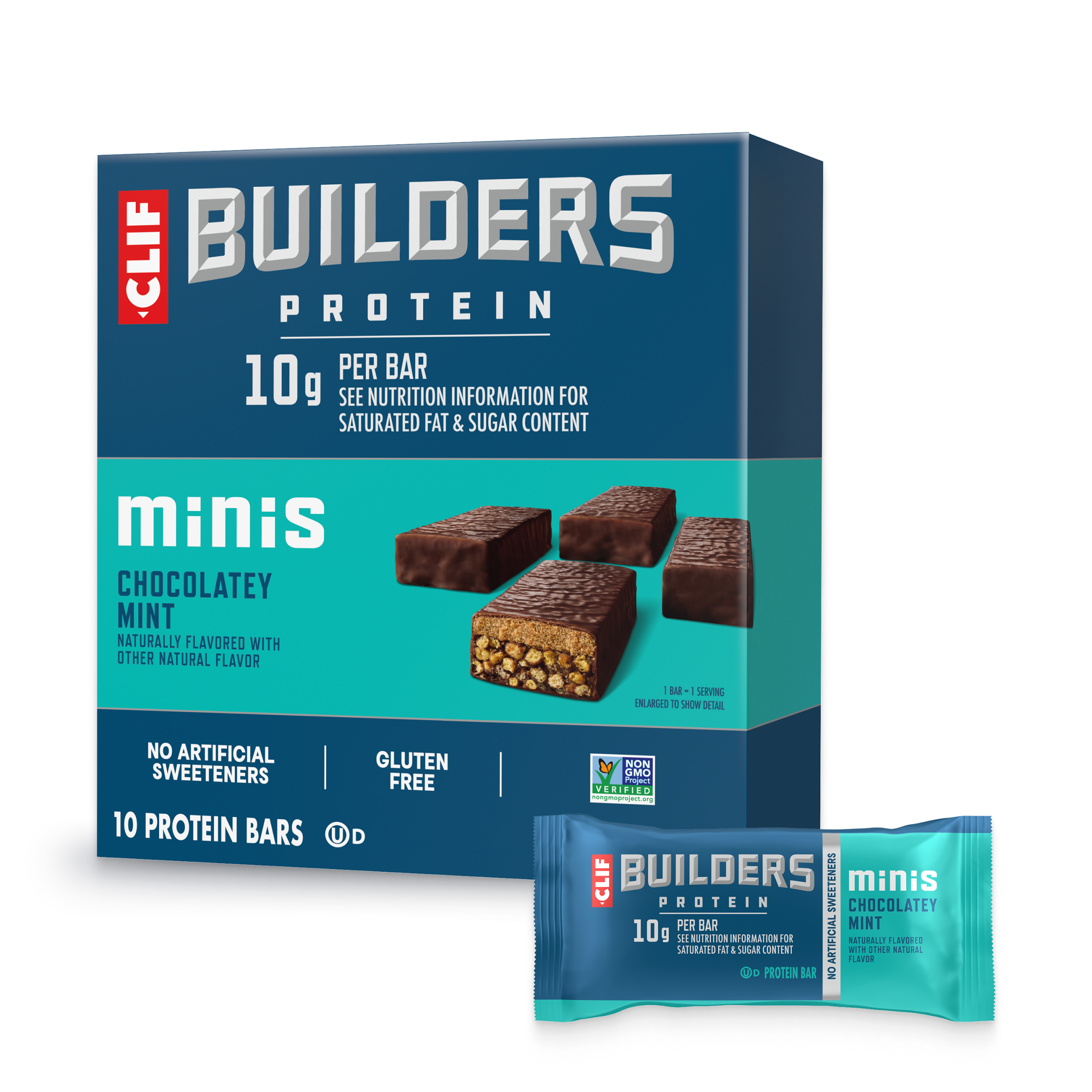 CLIF BUILDERS Minis Chocolatey Mint Plant Based Protein Bars