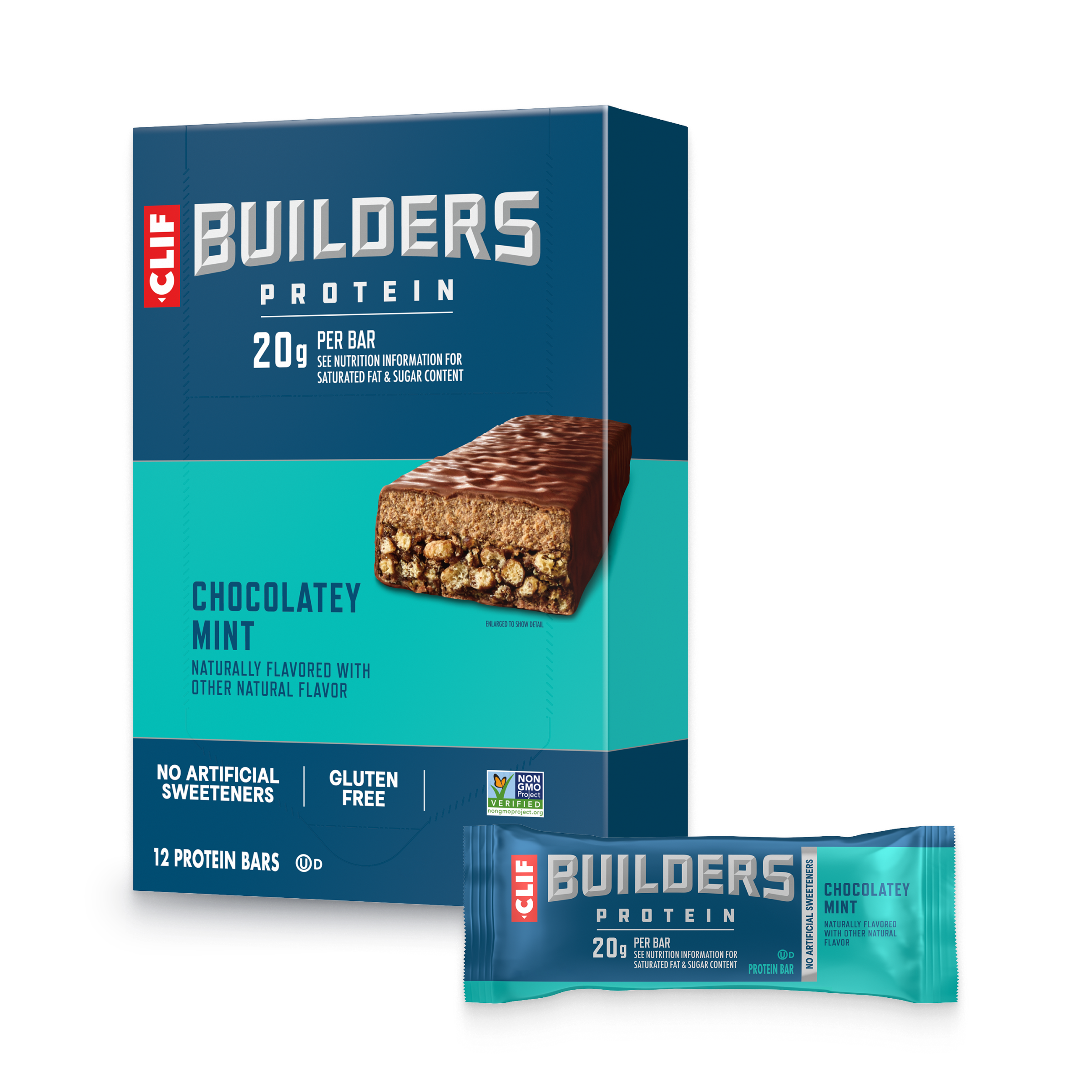 CLIF BUILDERS Chocolatey Mint Plant Based Protein Bars