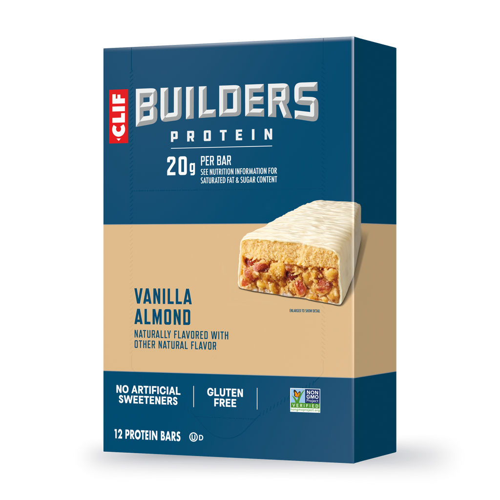 CLIF BUILDERS Vanilla Almond Flavor Plant Based Protein Bars