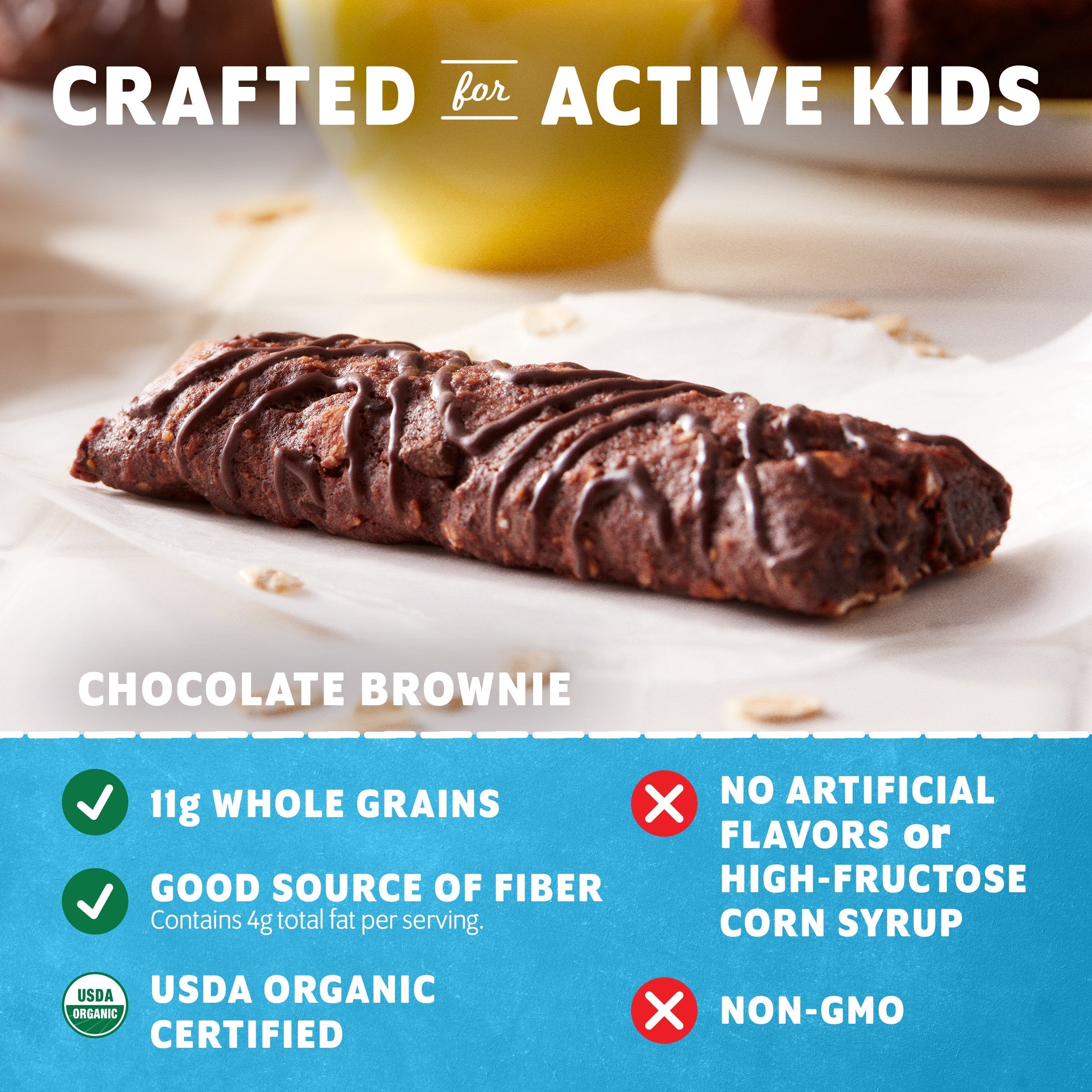 Zbar Chocolate Brownie Soft-Baked Energy Snack Bars, Organic Granola Bars