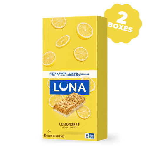 LUNA Bar LemonZest Flavor Gluten Free Snack Bars, 30 Bars