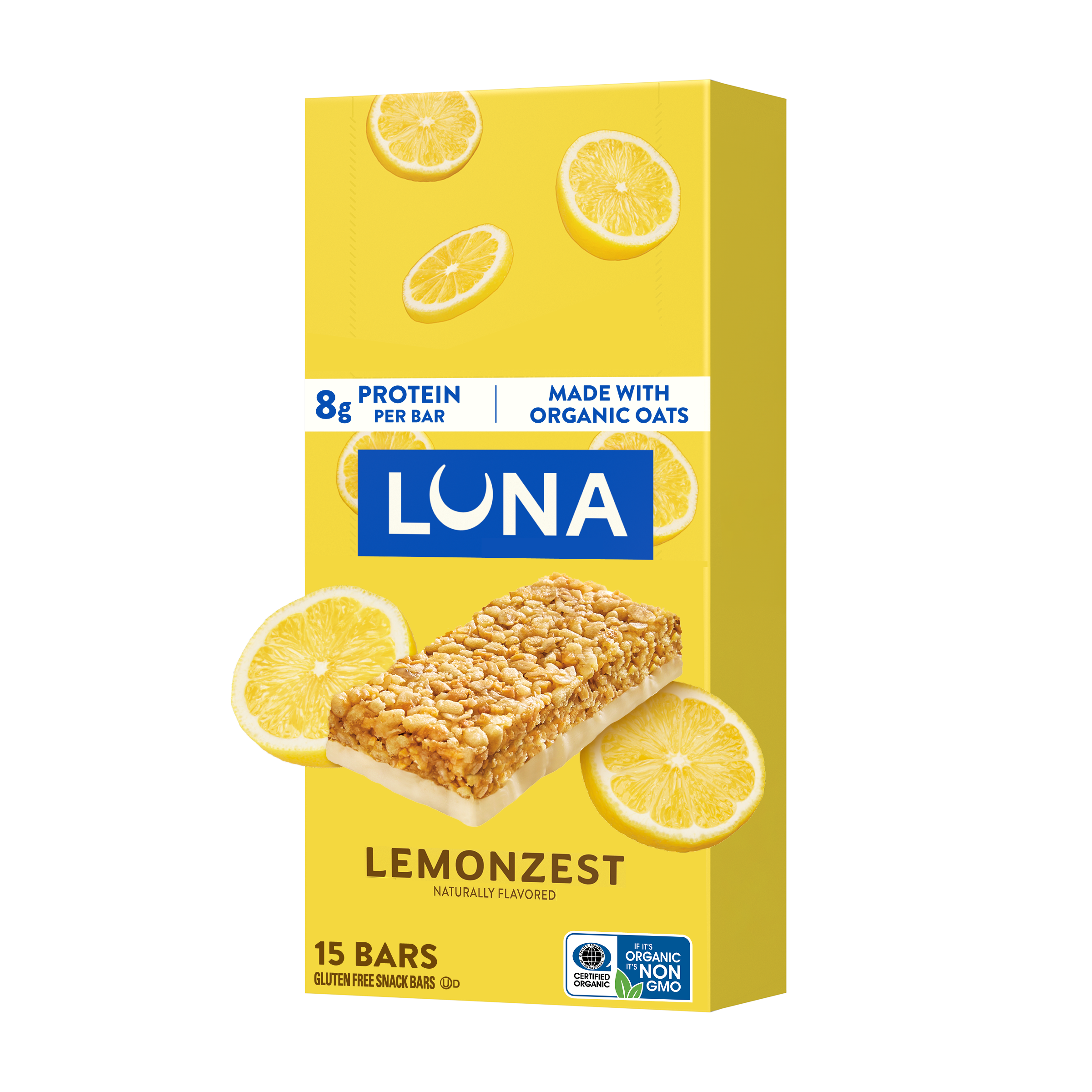 LUNA Bar LemonZest Flavor Gluten Free Snack Bars, Non-GMO Protein Bars