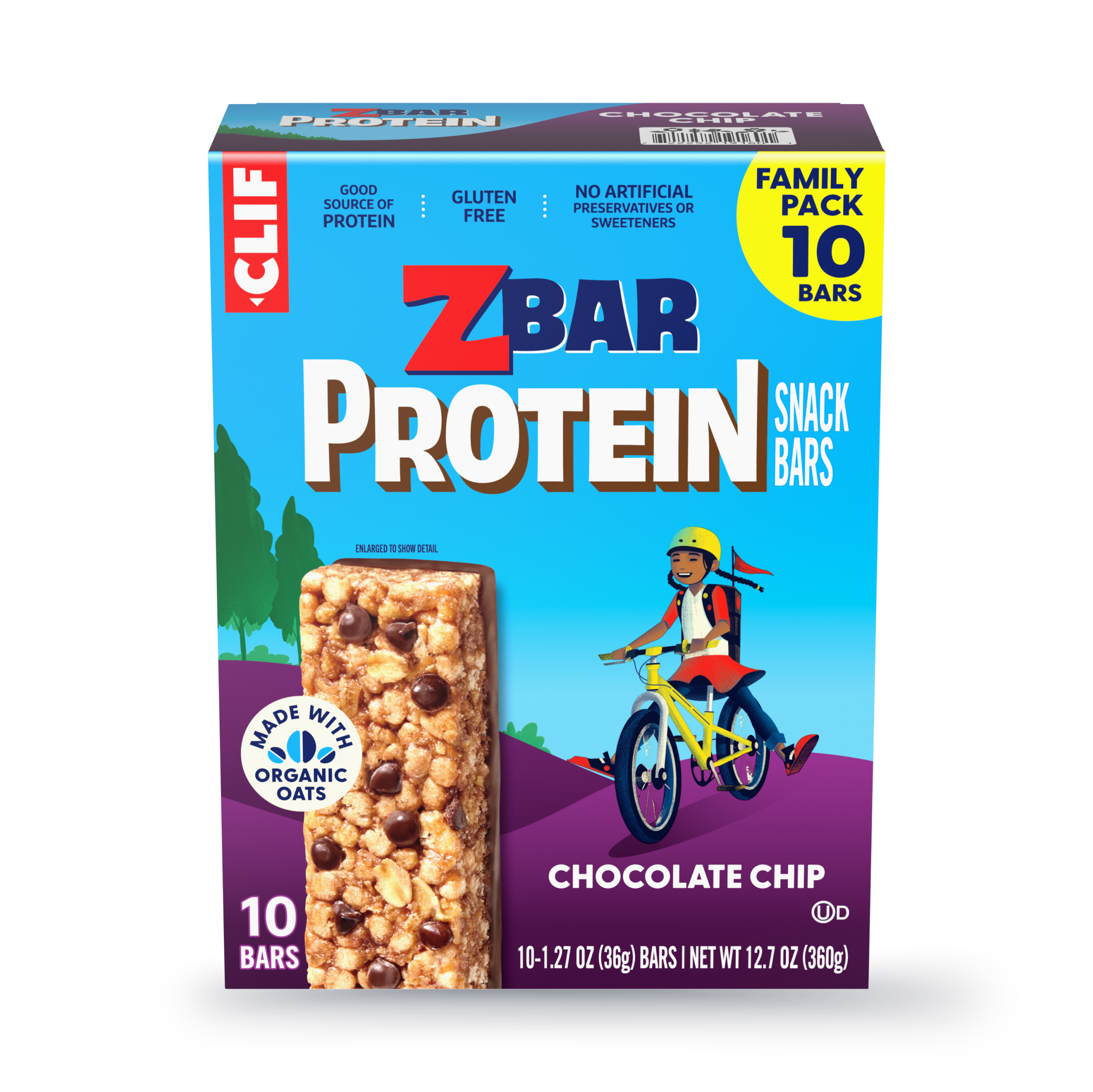 Zbar Protein Chocolate Chip Crispy Snack Bars, Gluten Free Protein Bars