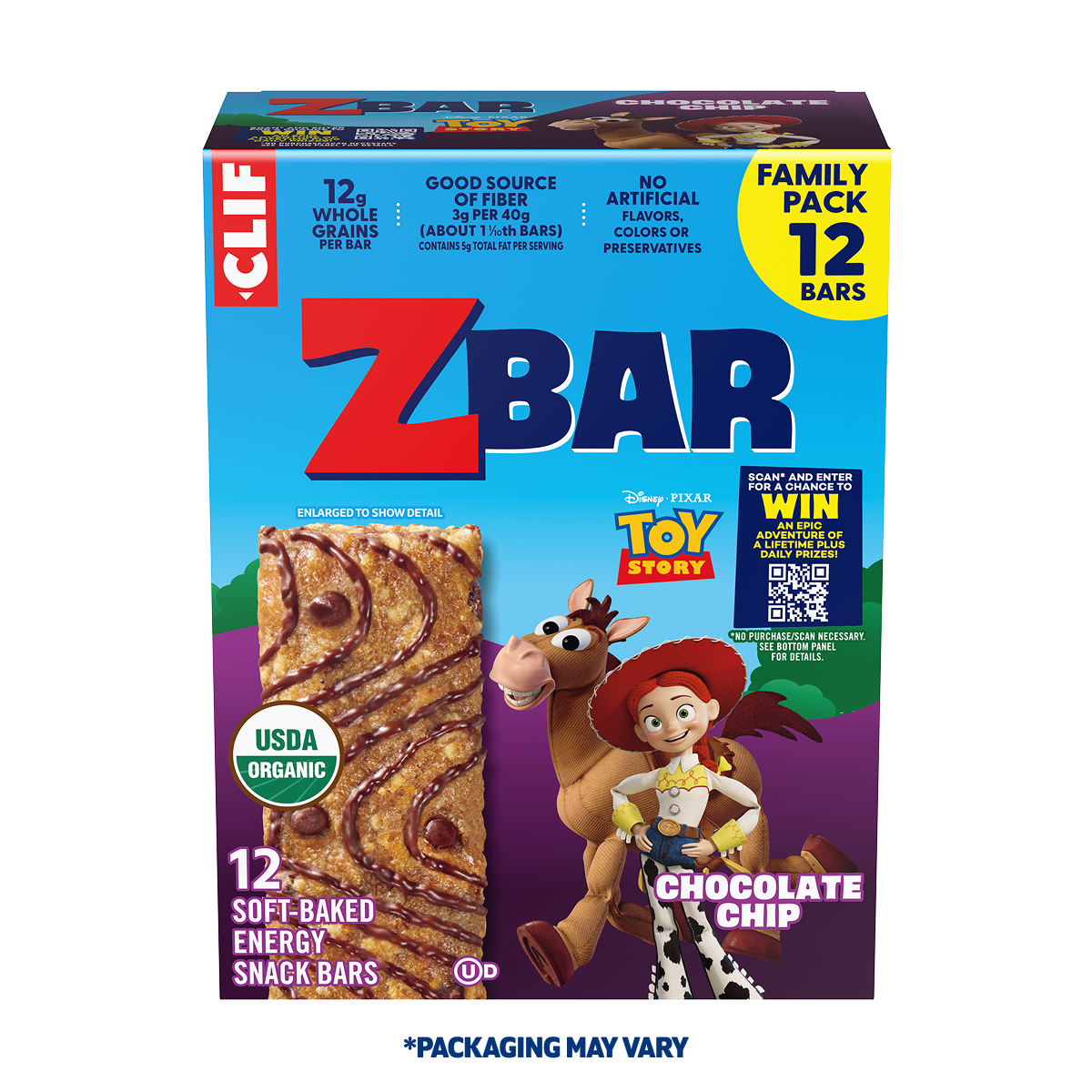 Zbar Chocolate Chip Soft-Baked Energy Snack Bars, Organic Granola Bars