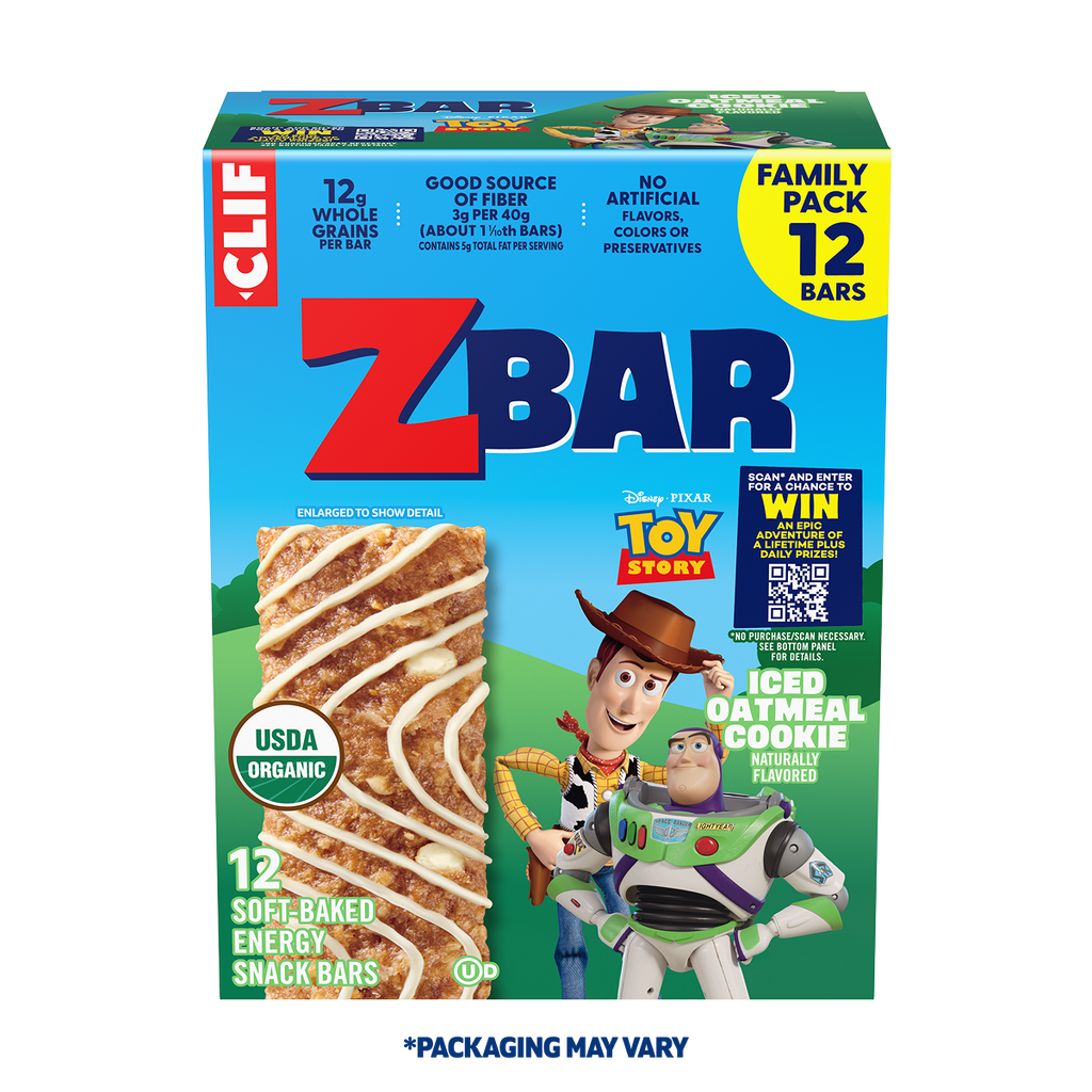 Zbar Iced Oatmeal Cookie Soft-Baked Energy Snack Bars, Organic Granola Bars
