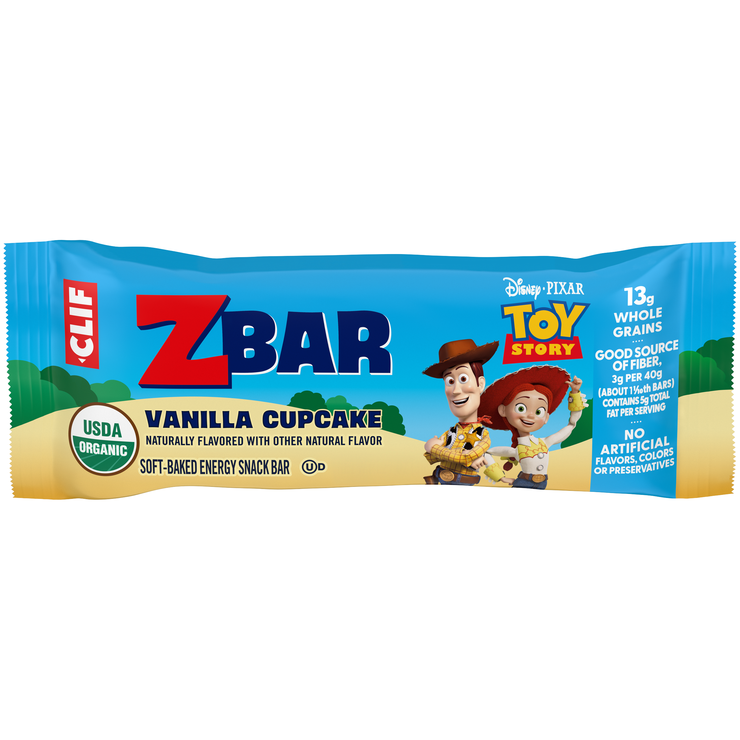 Zbar Toy Story - Vanilla Cupcake - Soft-Baked Energy Snack Bars - Non-GMO - 13g Whole Grains - USDA Organic Granola Bars (6 Pack)